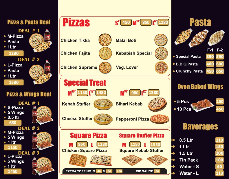 Kebabish Pizza Menu